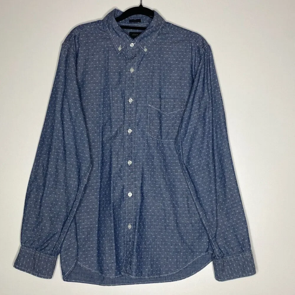 J. Crew Slim Fit Floral Button-Up Long Sleeve Shirt Men’s Size Medium